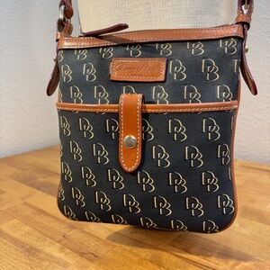Vintage Dooney & Bourke Signature DB Crossbody Bag Black Y2K